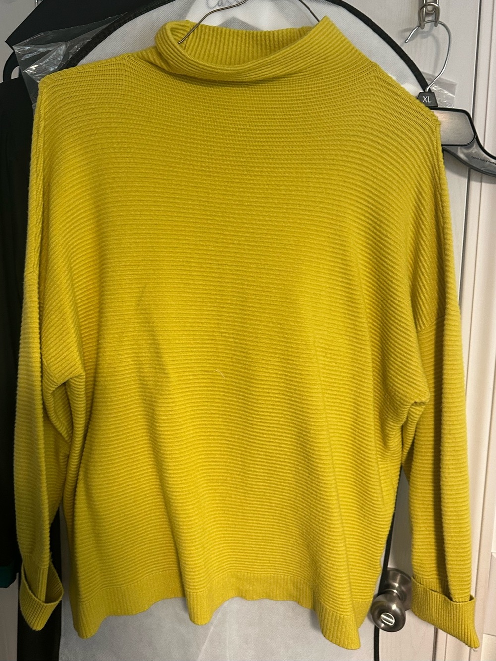 Classic Ribbed Mock Neck Sweater - Yellow
